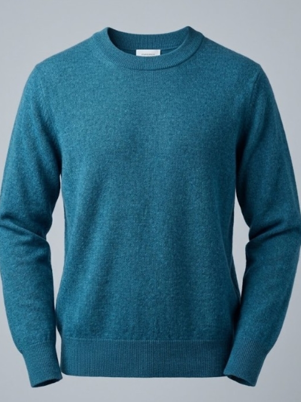 100% Merino Wool Teal Crewneck Sweater (Sz L) Classic Academic Preppy Warm Lux